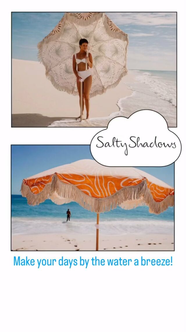 Sun protection has never looked so good! @salty.shadows makes high quality and beautiful beach umbrellas created for Aussie life. Grab one of these seven designs in store now! #perthsummer #perthisok #perthbeaches #southbeachfremantle #sunprotection #beachumbrella #aussielife #perthlife